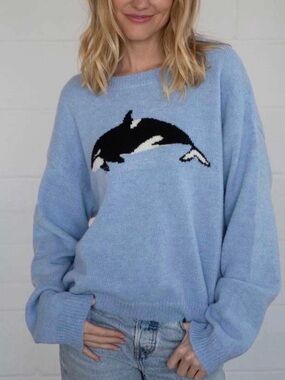 Things Between ‘Whale Then’ Sweater NWT Graphic Orca Long Sleeve Crew Neck L